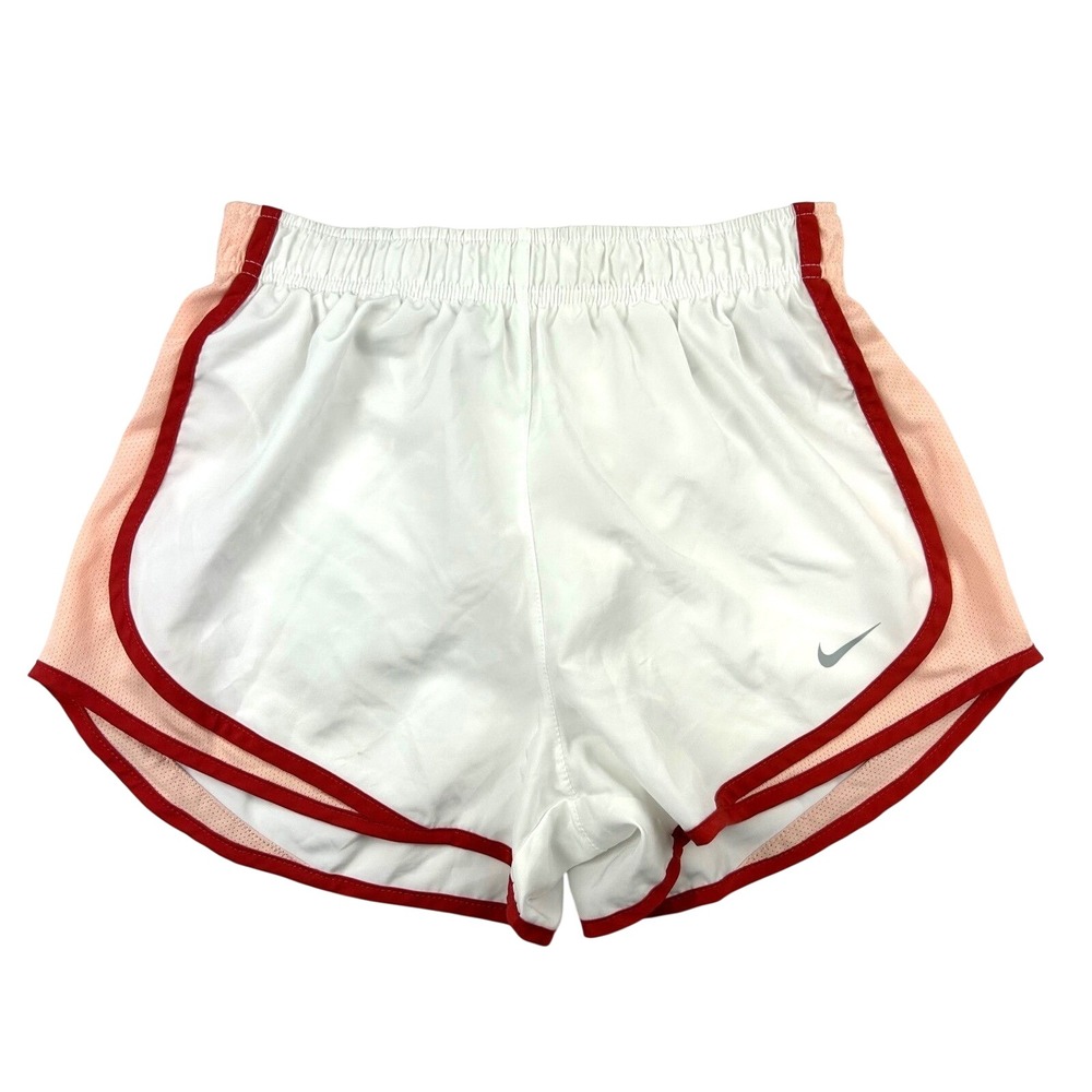 Nike Dri-FIT Tempo Running Short Women Small White Red Peach Athletic 831558-103